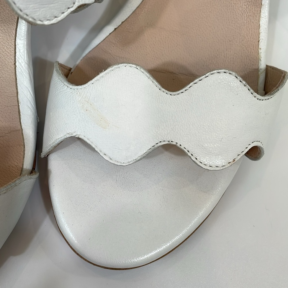 Patricia Green Palm Beach Block Sandals Size 7 White Low Heel Slip On - Picture 12 of 14